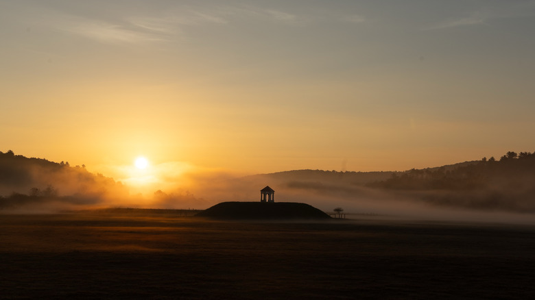 Sautee Nacoochee Indian Mound at sunset