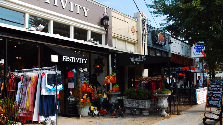 Row of boutique shops in Virginia-Highland