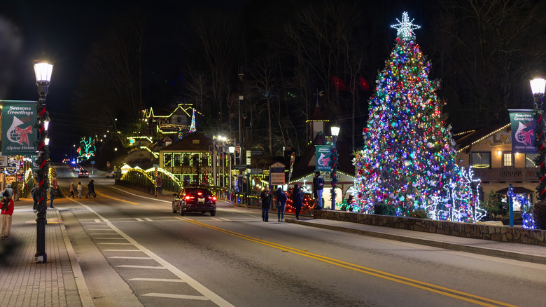 Holiday lights in Helen, Georgia