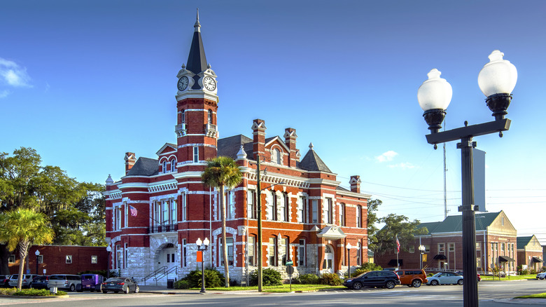 Red Victorian building of city hall Brunswick