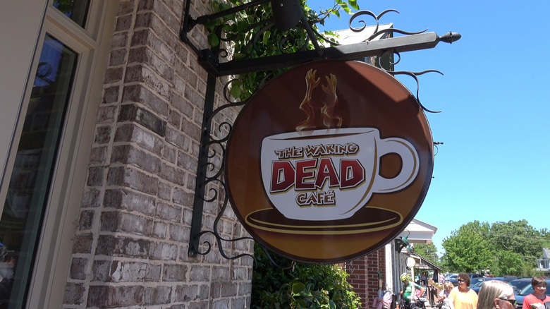 A sign for The Waking Dead Cafe