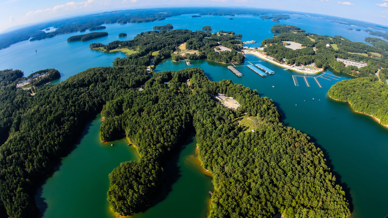 Aerial view of Lake Lanier in Georgia