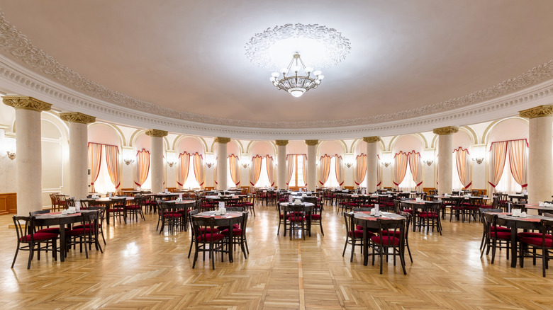 Indoor view of the 350-seat restaurant at Legends Tskaltubo Spa Resort