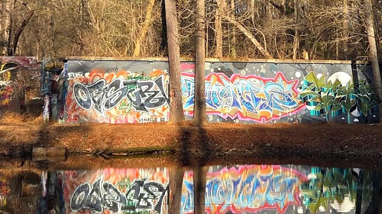 Graffiti on the wall of the Decatur Waterworks site