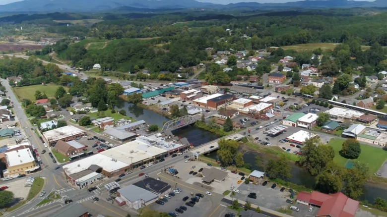 Aerial view of McCaysville, Georgia
