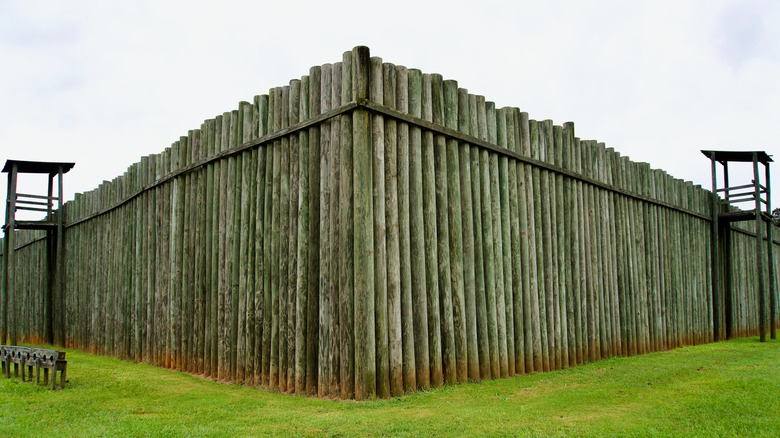 Walls made of wood at Civil War prison camp