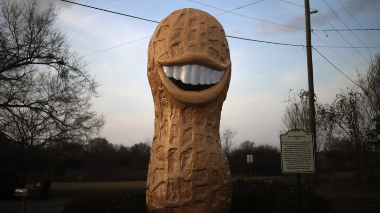 The 13-foot tall grinning peanut statue in Plains, Georgia, is a must-visit
