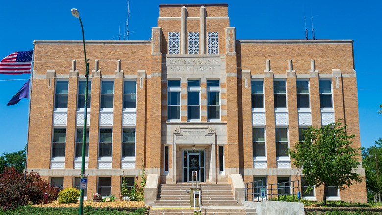 Exterior view of the Dawes County Courthouse in Chadron, Nebraska