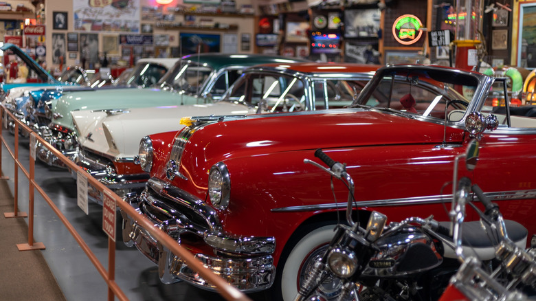 Classic cars at Russell's Truck and Travel Center in Glenrio, New Mexico