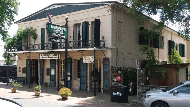 The front of Murphy's Hotel in the town of Murphys in Calaveras County.