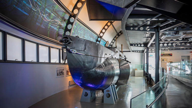 WWII midget submarine at the Royal Navy Submarine Museum, Gosport, Hampshire, England