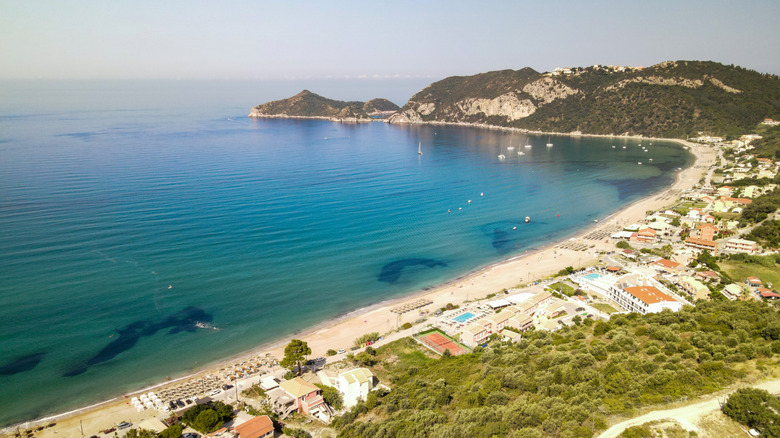 Aerial view of Agios Georgios beach