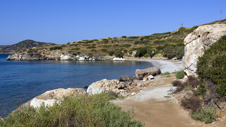 A path along the shore of Arki island in Greece