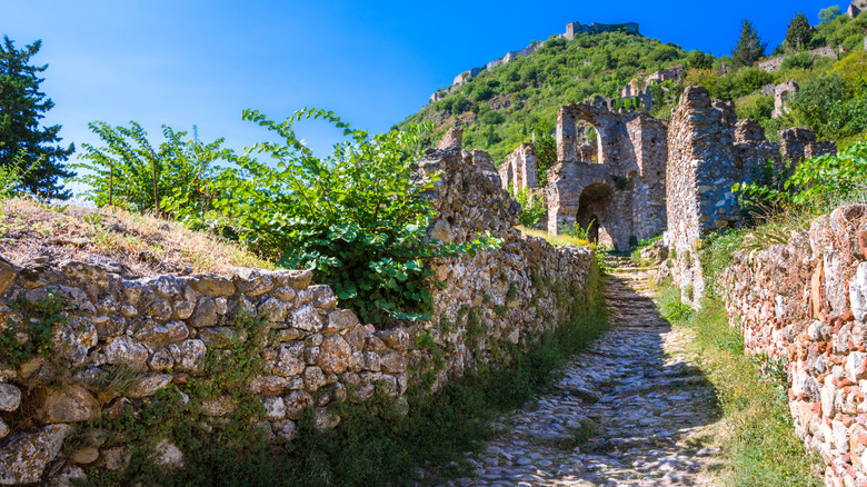Castle ruins in Mystras, Laconia