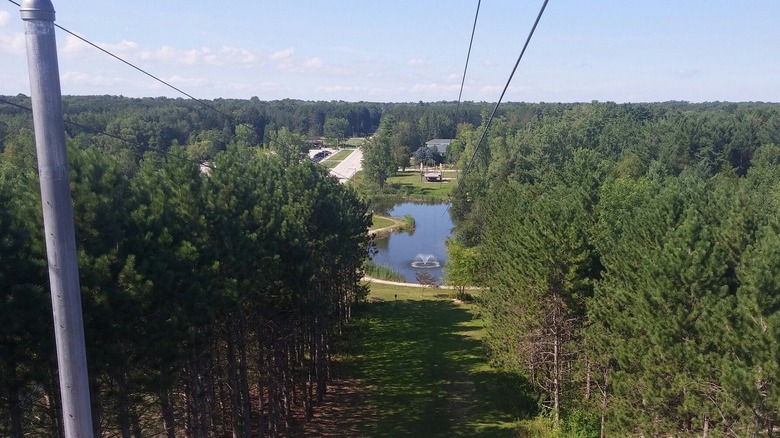 View from top of zip-line at Adventure Park