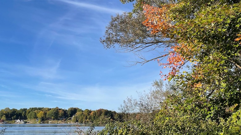 Sunny day at Green Lake with fall foliage