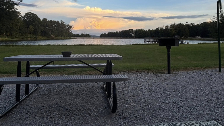 Campground on the shore of Grenada Lake, Mississippi