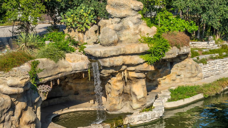 View of The Grotto in San Antonio River Walk