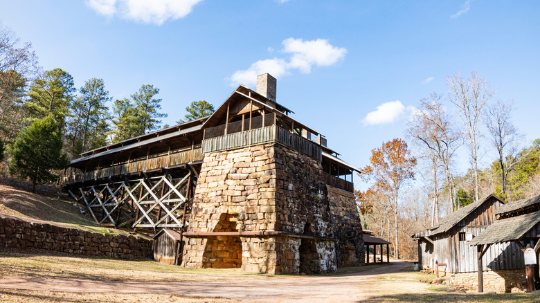 The stone-built Tannehill Furnace at Tannehill Ironworks Historical State Park, Alabama
