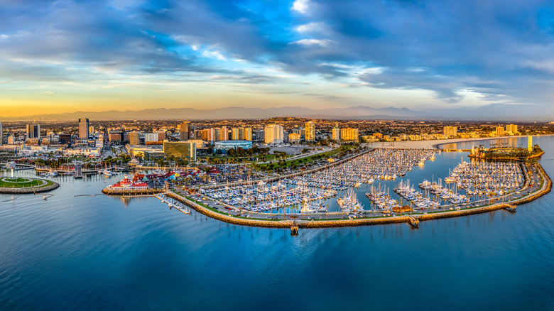 The harbor of Long Beach, California