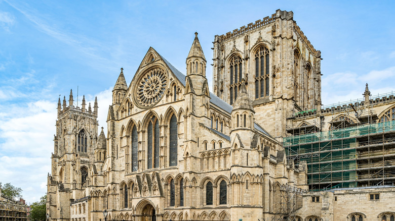 The front of the magnificent York Minster cathedral