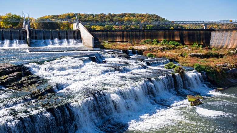 The artificial Little Cannon River Falls in Cannon Falls, Minnesota