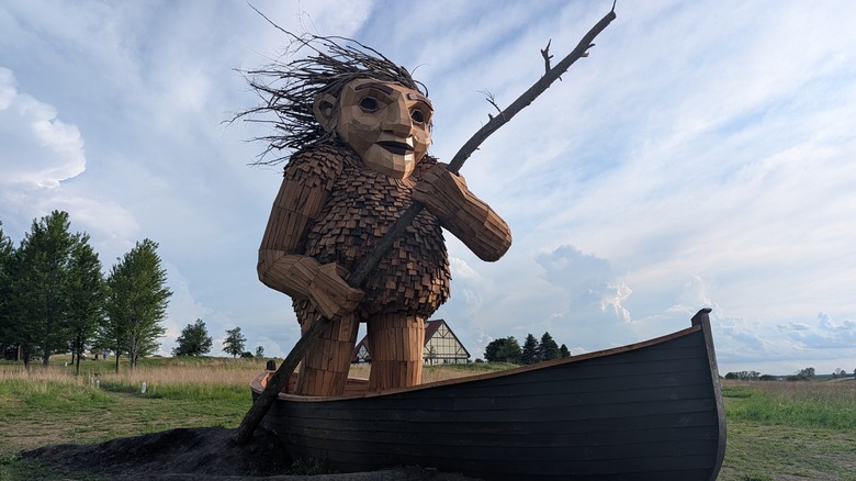 Thomas Dambo troll at the Museum of Danish America in Elk Horn, Iowa