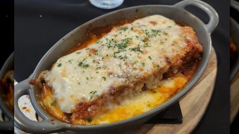 A serving of hearty lasagna from Trattoria Pasquale