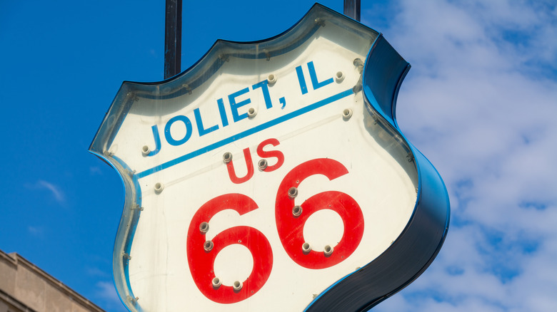 One of Joliet's Route 66 signs in Illinois