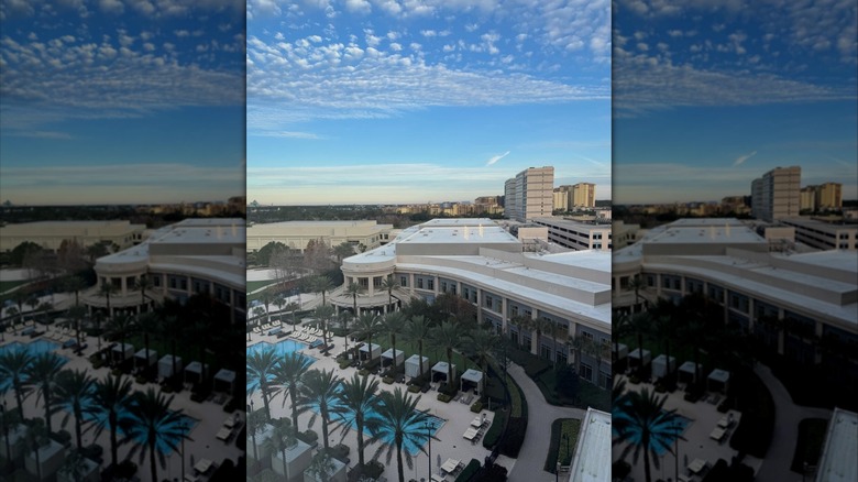 An aerial view of the pool at the Waldorf Astoria Orlando