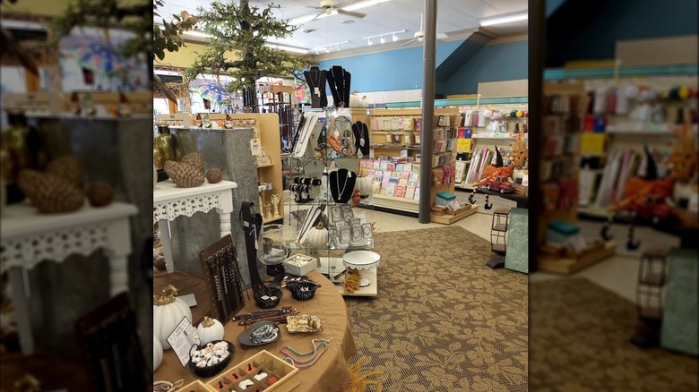 Products displayed inside Market Street Gifts, store in Harlan, Iowa