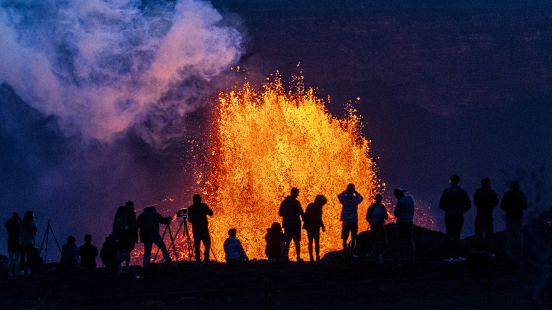 Kilauea erupting in the Volcanoes National Park on Big Island Hawai'i