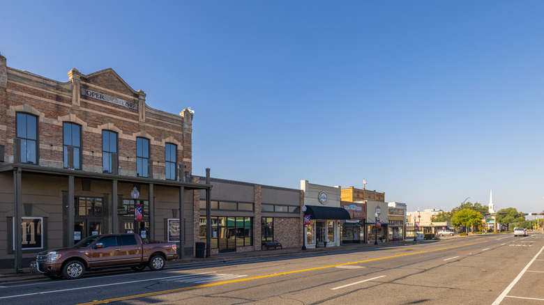 The old business district in Henderson, Texas.