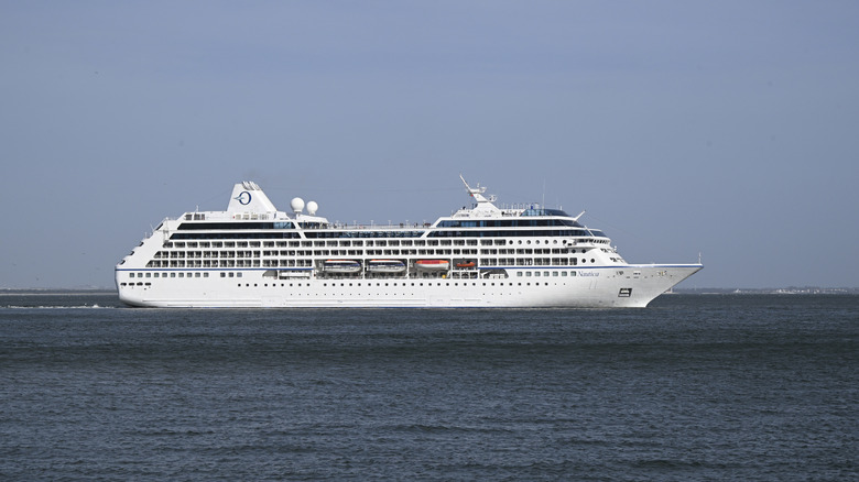 The MS Nautica cruise ship seen from Lisbon, Portugal.