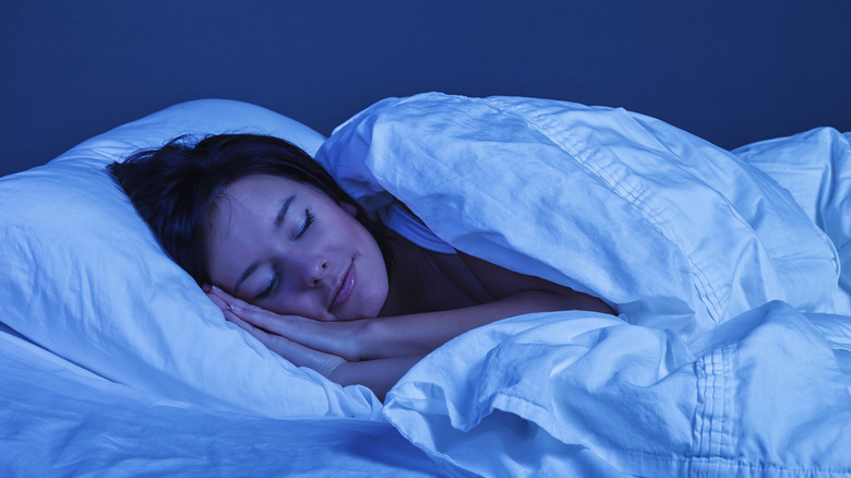 A woman sleeping soundly