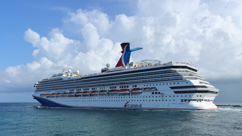 The Carnival Sunrise ship at sea, which used to the Carnival Triumph