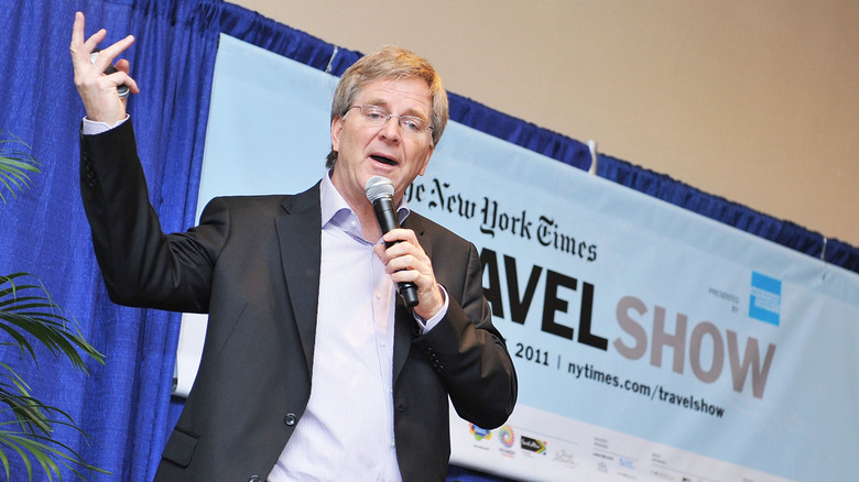 Rick Steves orates at the New York Times Travel Show in 2011
