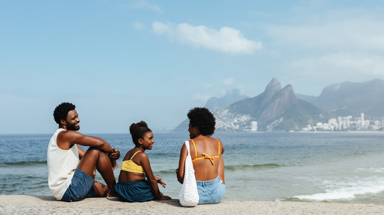 Family on Brazil beach