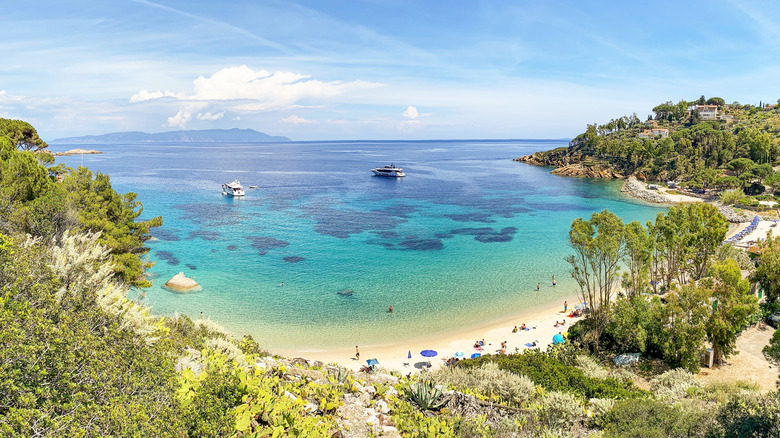 Landscape of Cannelle Beach with view of Mediterranean Sea
