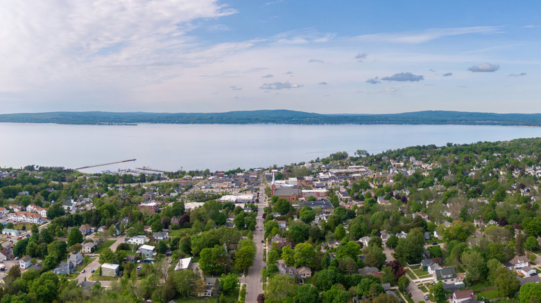 Aerial view of Petoskey, MI