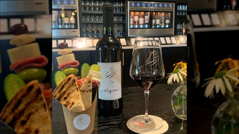 Nibbles and wine at Strigo Vineyards