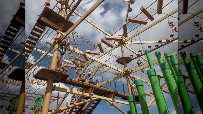 High ropes course at Cave of the Winds Mountain Park
