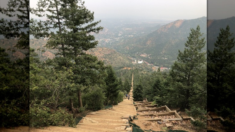View of the Manitou Incline from the top