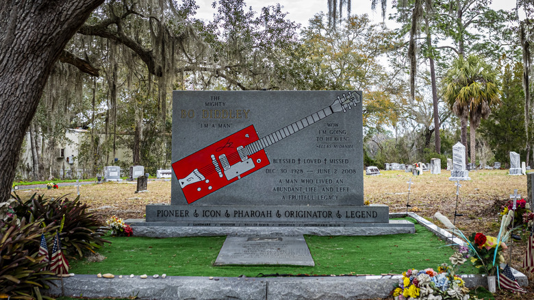 Bo Diddley's grave at Rosemary Hill Cemetery in Bronson