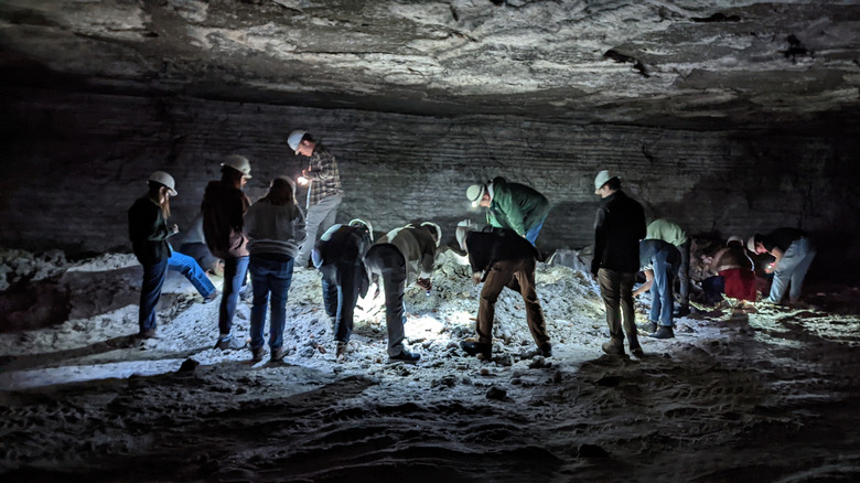 People in mines at Strataca Underground Salt Museum