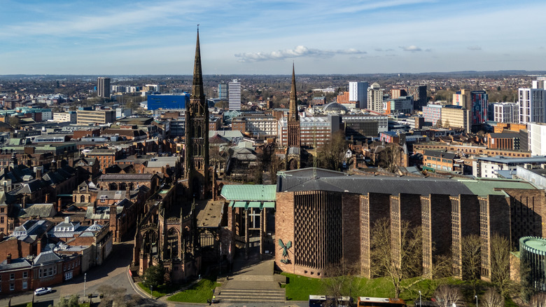 Coventry, UK, new and old cathedral