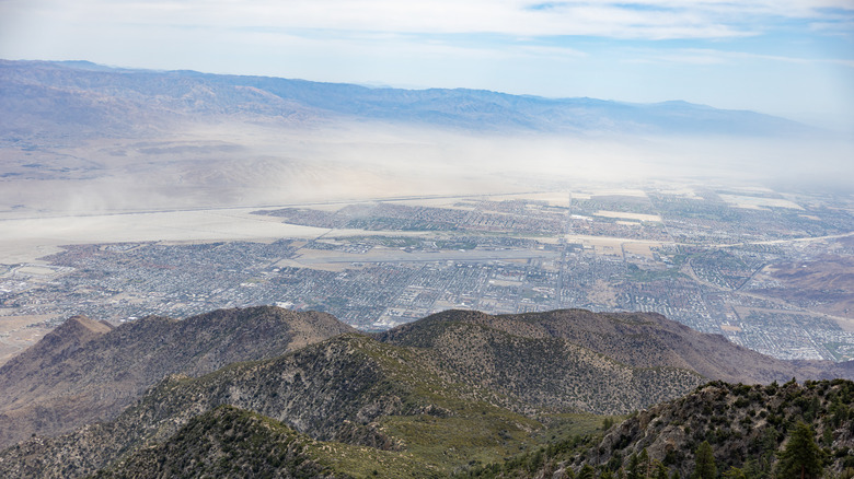 View from Mt. Jacinto looking at Palm Springs, California.