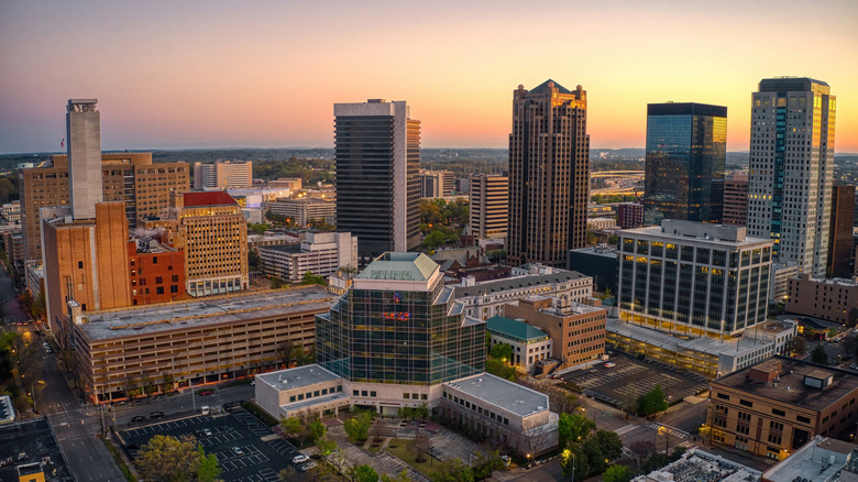 arial view of birmingham skyline