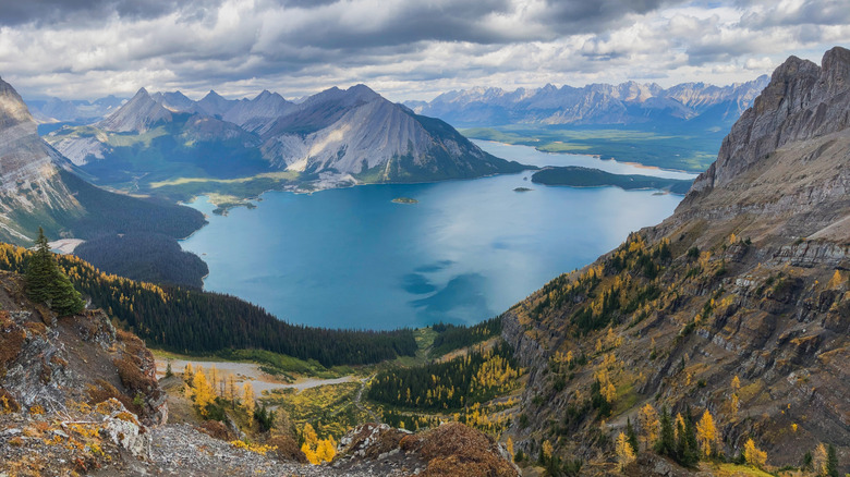 Lower and Upper Kananaskis Lakes from the Sarrail Ridge Trail at Peter Lougheed Provincial Park, Alberta, Canada