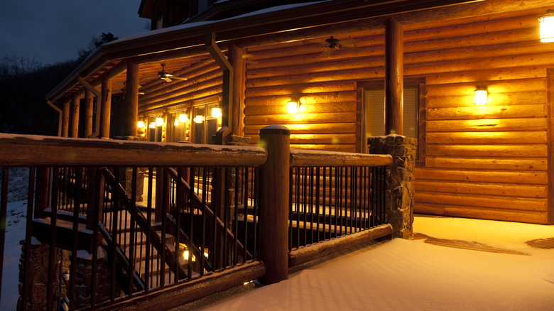 Cabin at night in Arkansas